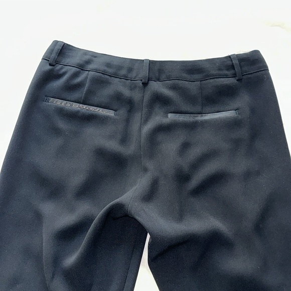 VINCE. Asymmetric Harem Trousers Leather Trim tapered hem Pants Size 6. Like New - Picture 2 of 16